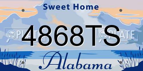 4868TS Alabama License Plate