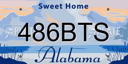 486BTS Alabama License Plate