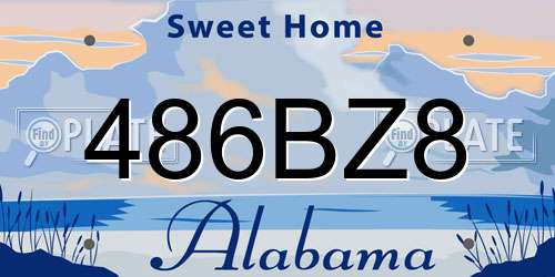 486BZ8 Alabama License Plate