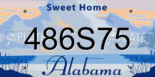 486S75 Alabama License Plate