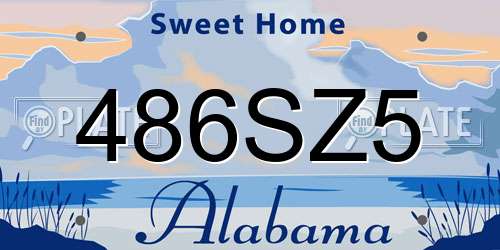 486SZ5 Alabama License Plate