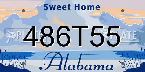 486T55 Alabama License Plate