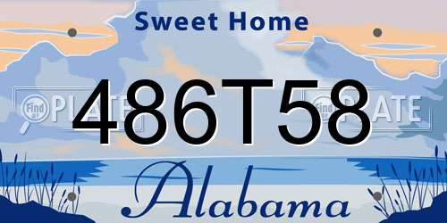 486T58 Alabama License Plate