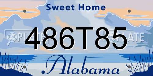 486T85 Alabama License Plate