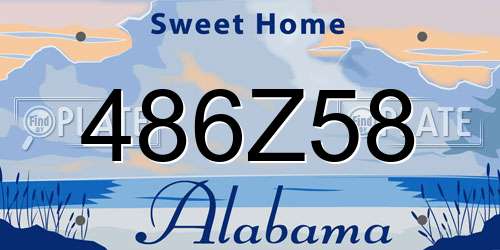 486Z58 Alabama License Plate