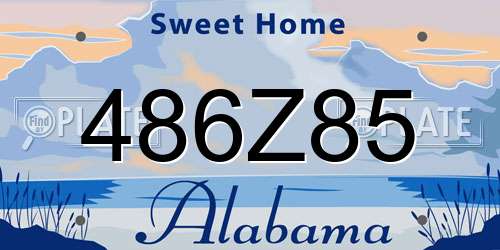 486Z85 Alabama License Plate