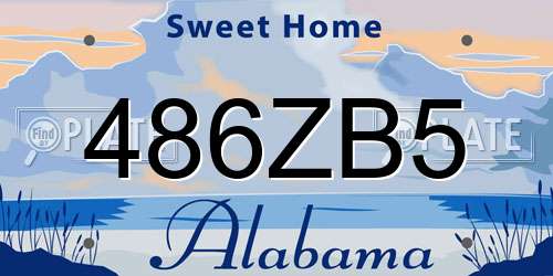 486ZB5 Alabama License Plate
