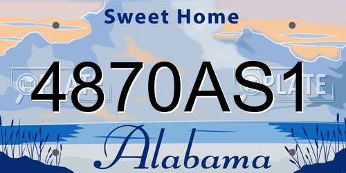 4870AS1 Alabama License Plate