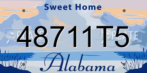 48711T5 Alabama License Plate