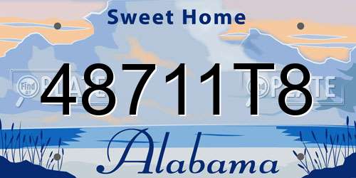 48711T8 Alabama License Plate