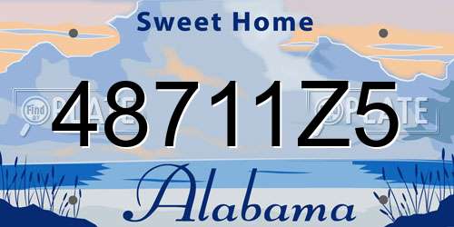 48711Z5 Alabama License Plate