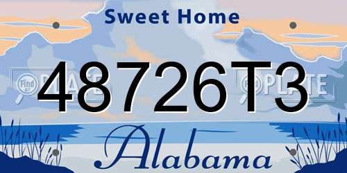 48726T3 Alabama License Plate