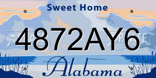 4872AY6 Alabama License Plate