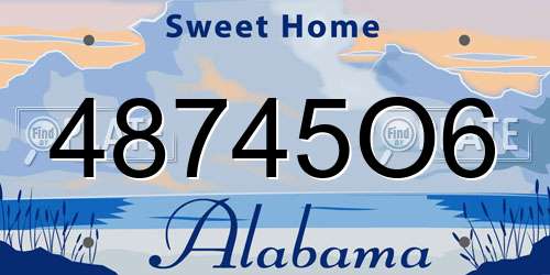 48745O6 Alabama License Plate