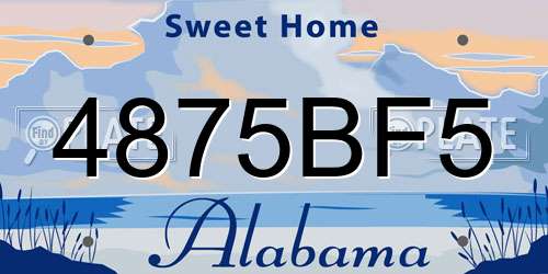 4875BF5 Alabama License Plate