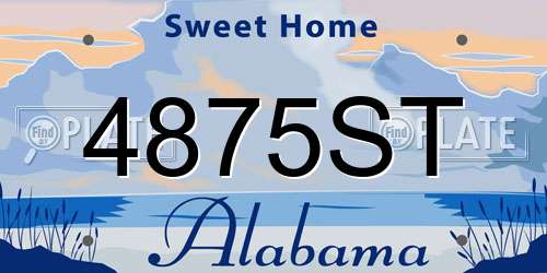 4875ST Alabama License Plate