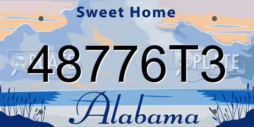 48776T3 Alabama License Plate