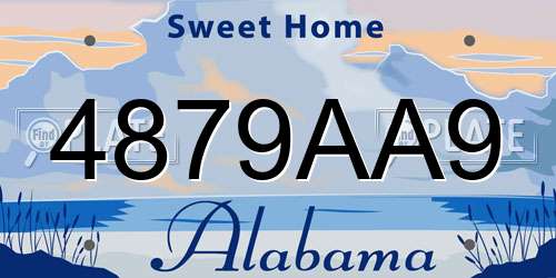 4879AA9 Alabama License Plate