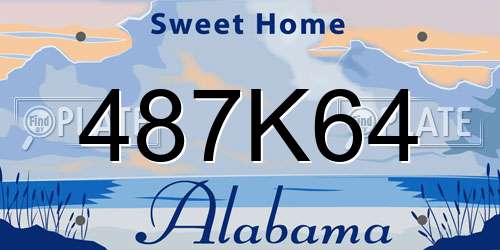 487K64 Alabama License Plate