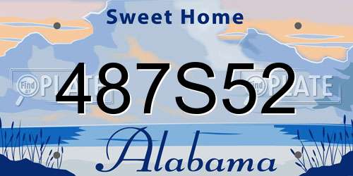 487S52 Alabama License Plate
