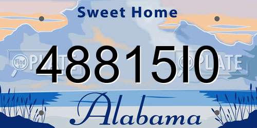 48815I0 Alabama License Plate