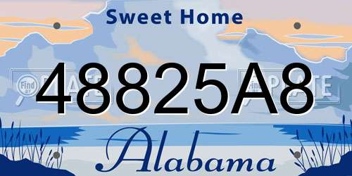 48825A8 Alabama License Plate