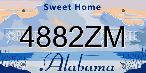 4882ZM Alabama License Plate