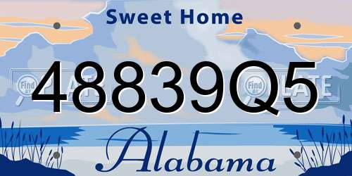 48839Q5 Alabama License Plate