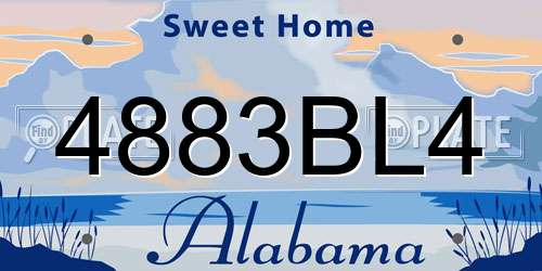 4883BL4 Alabama License Plate