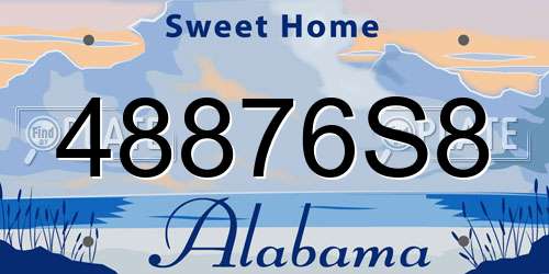 48876S8 Alabama License Plate