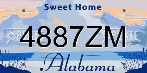 4887ZM Alabama License Plate