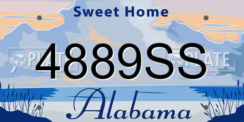 4889SS Alabama License Plate