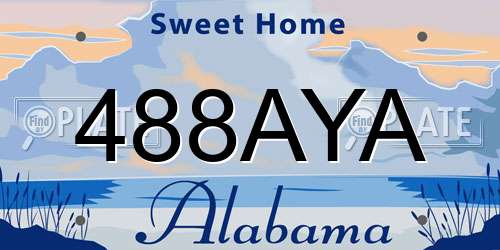 488AYA Alabama License Plate