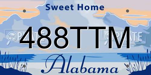 488TTM Alabama License Plate
