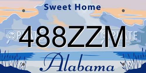 488ZZM Alabama License Plate