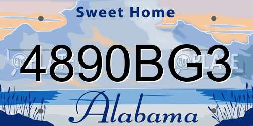4890BG3 Alabama License Plate