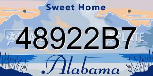 48922B7 Alabama License Plate