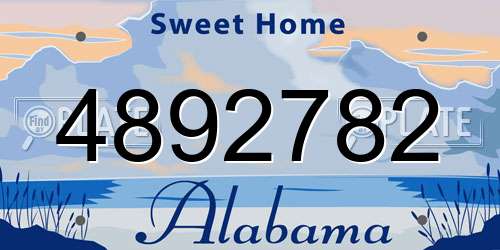 4892782 Alabama License Plate