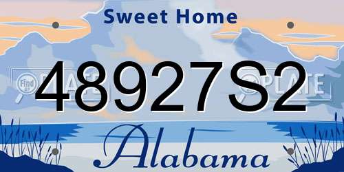 48927S2 Alabama License Plate