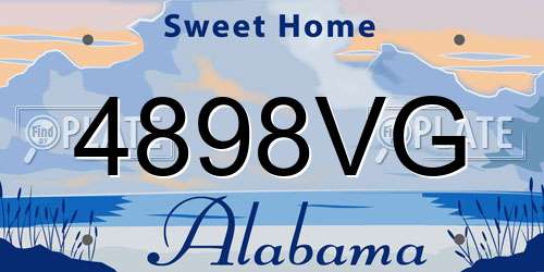4898VG Alabama License Plate