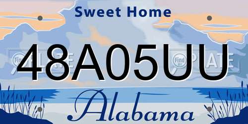 48A05UU Alabama License Plate