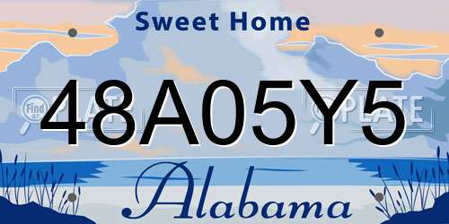 48A05Y5 Alabama License Plate