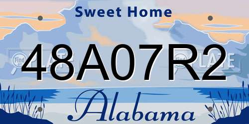 48A07R2 Alabama License Plate