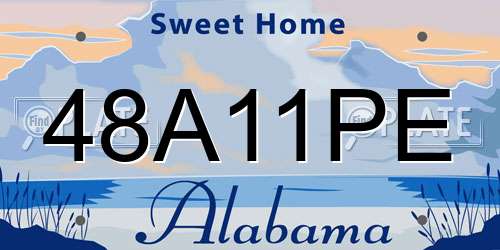 48A11PE Alabama License Plate