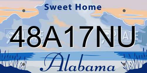 48A17NU Alabama License Plate