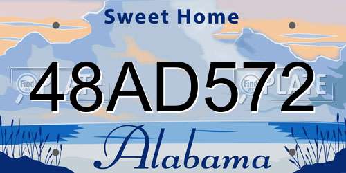 48AD572 Alabama License Plate