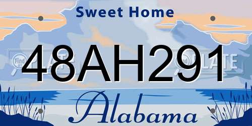 48AH291 Alabama License Plate
