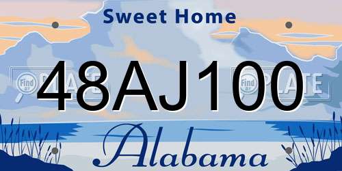 48AJ100 Alabama License Plate
