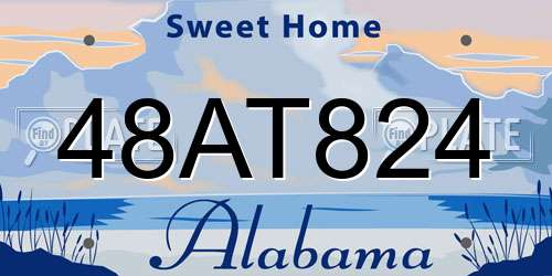48AT824 Alabama License Plate