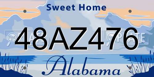 48AZ476 Alabama License Plate